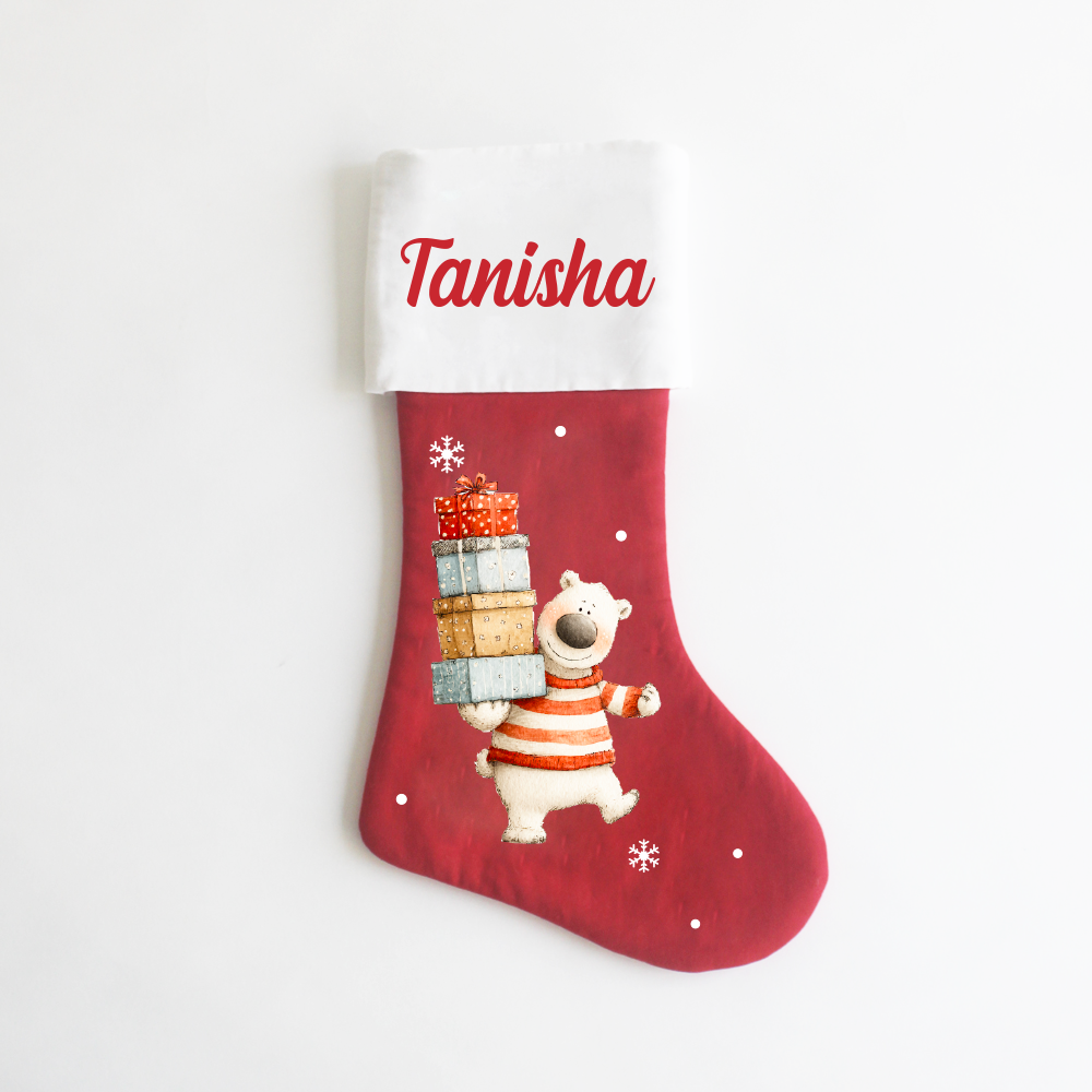 Whimsical Christmas Stocking - Polar Bear