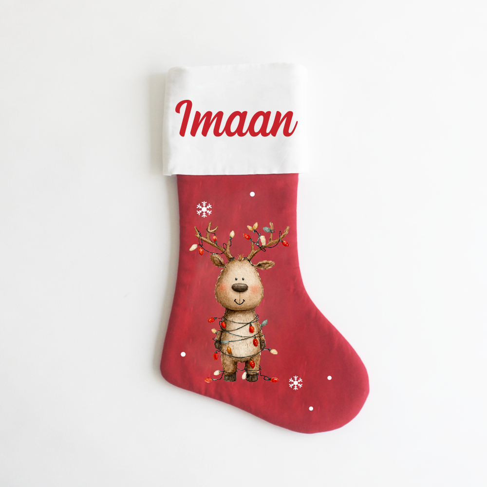Whimsical Christmas Stocking - Reindeer