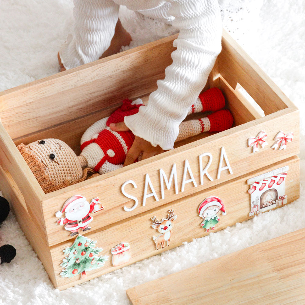 Personalized Wooden Box - Christmas Theme