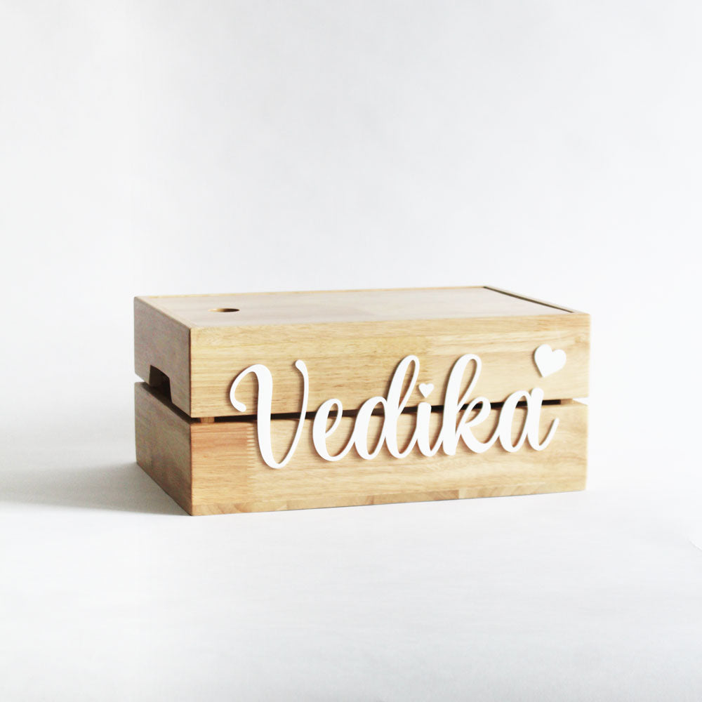 Personalized Name Box Cursive - Wooden