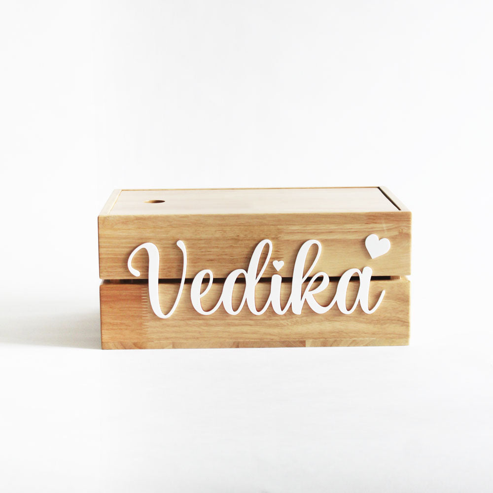 Personalized Name Box Cursive - Wooden