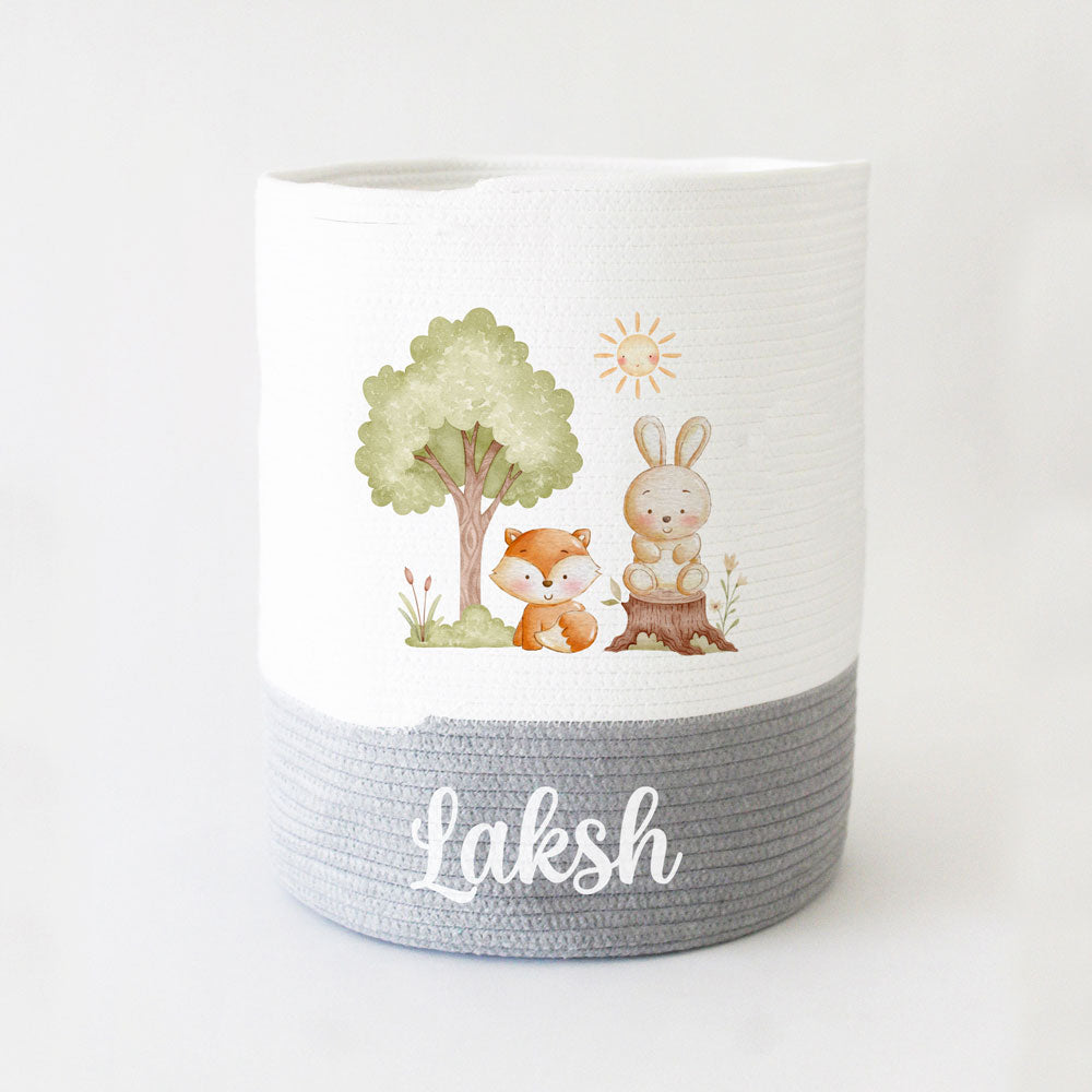 Personalized Storage Basket - Large - Woodland Theme