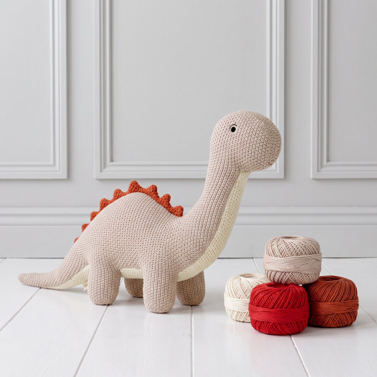 Dino Grey Waffle Dinosaur Soft Toy