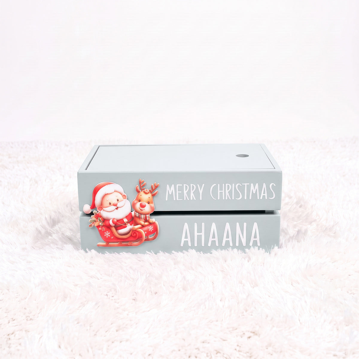 Santa On Sledge - Grey