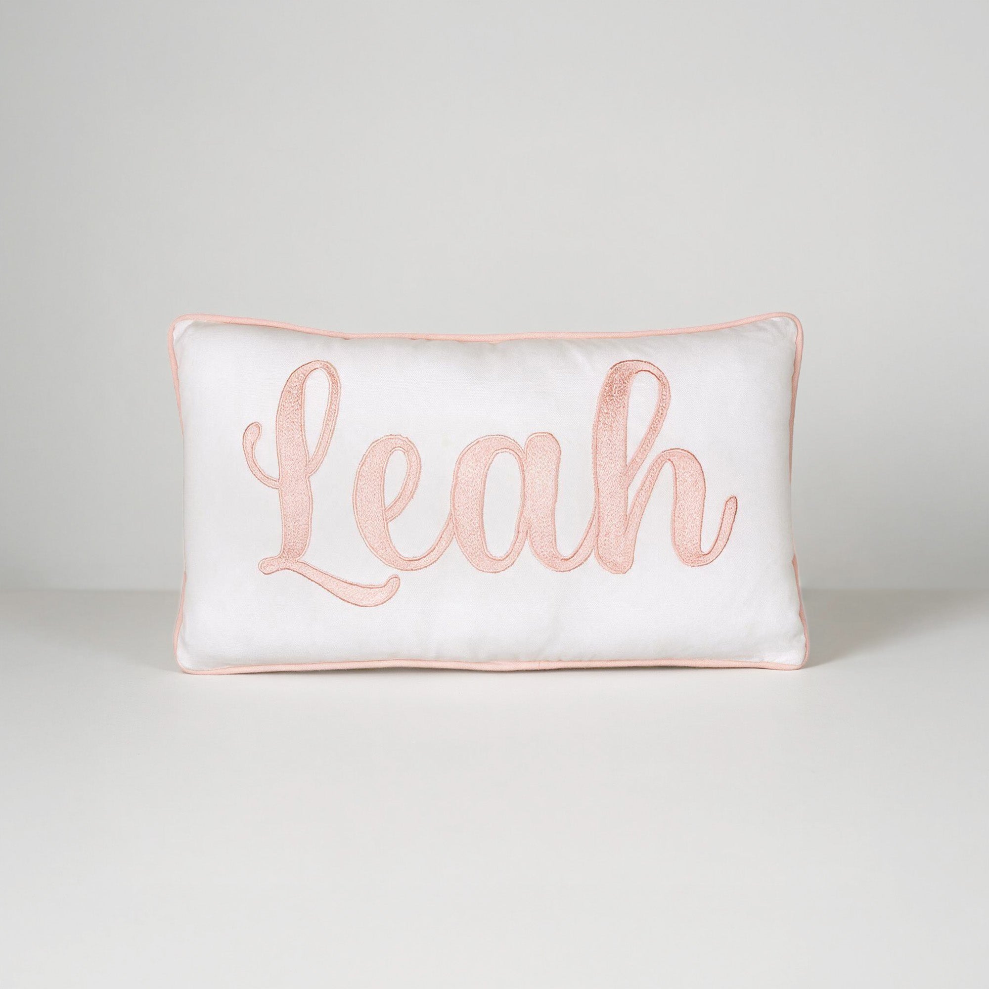 Embroidery Name Cushion - Cursive - White