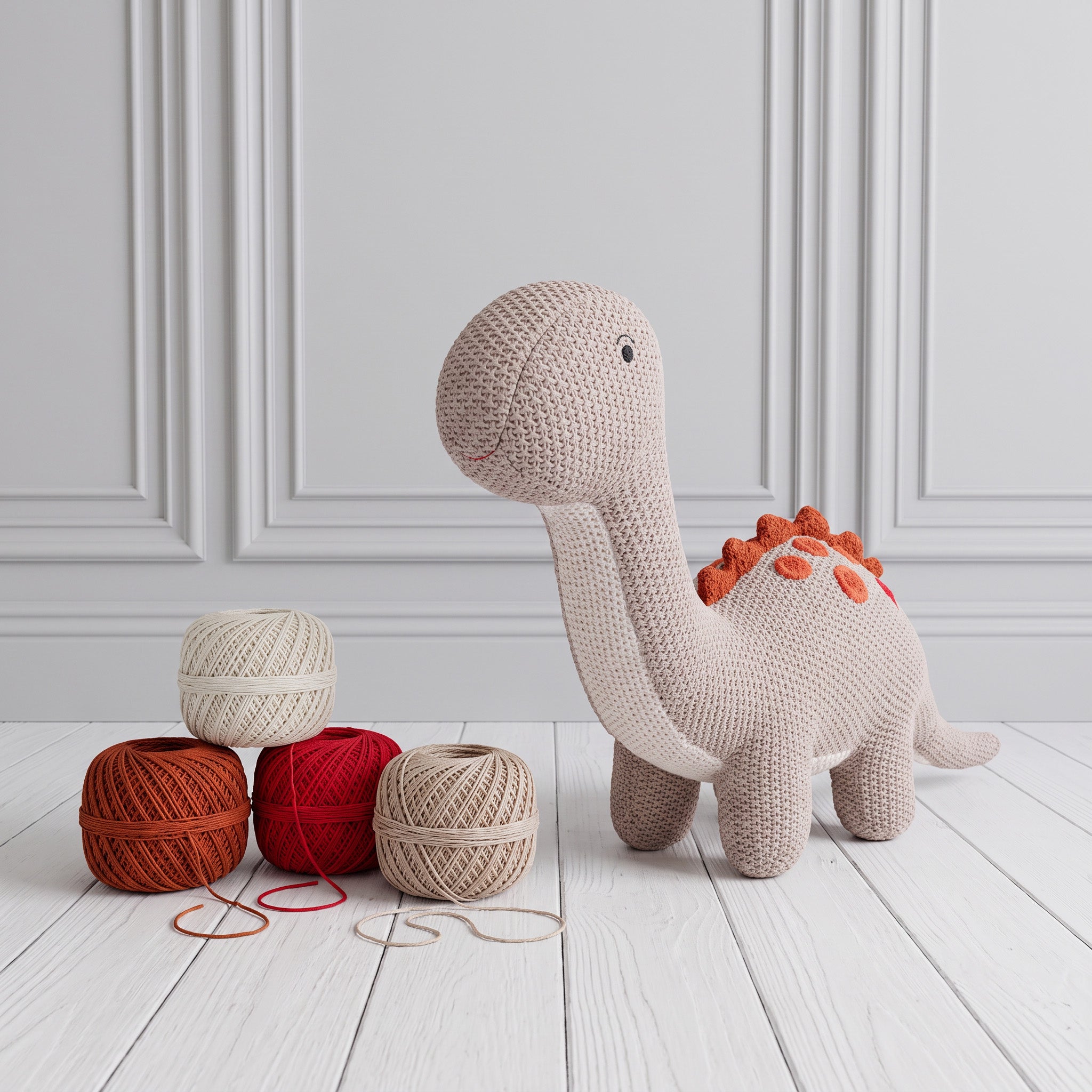 Dino Grey Crochet Dinosaur Soft Toy