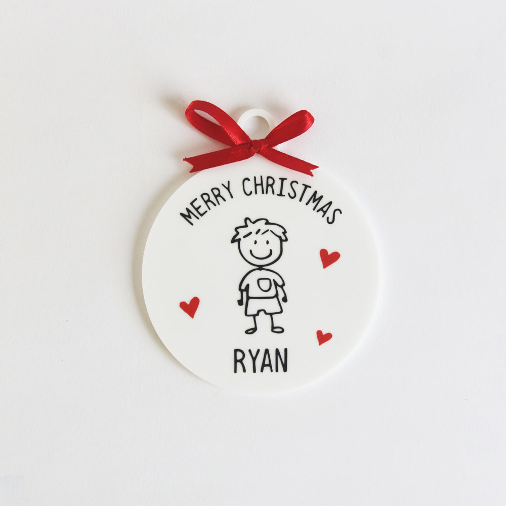 Christmas Doodle Ornament - 1 Person/Pet