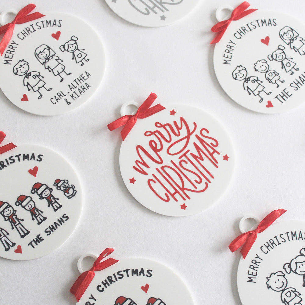 Merry Christmas Ornament - Gold