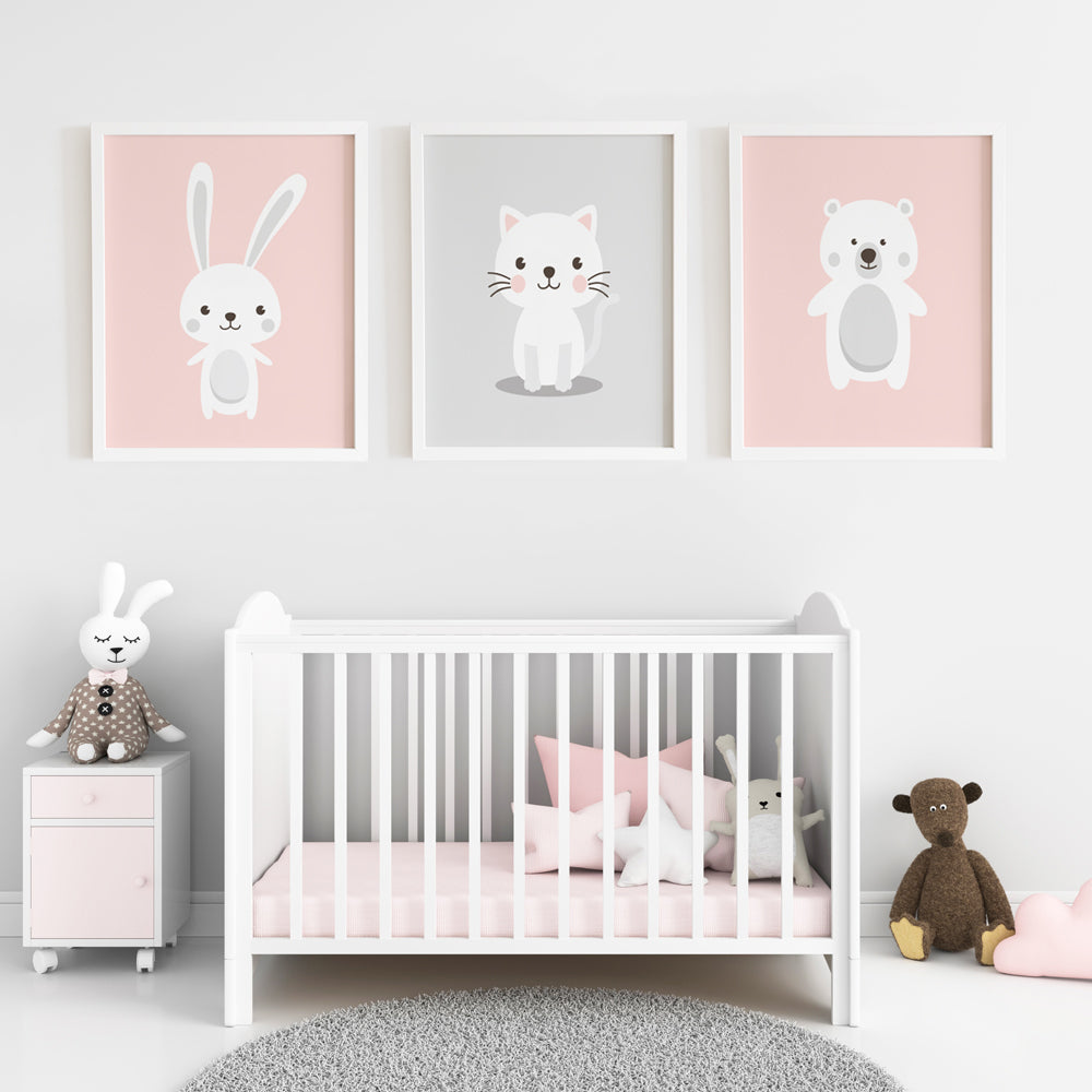 Baby Animal Frames Set - Pink
