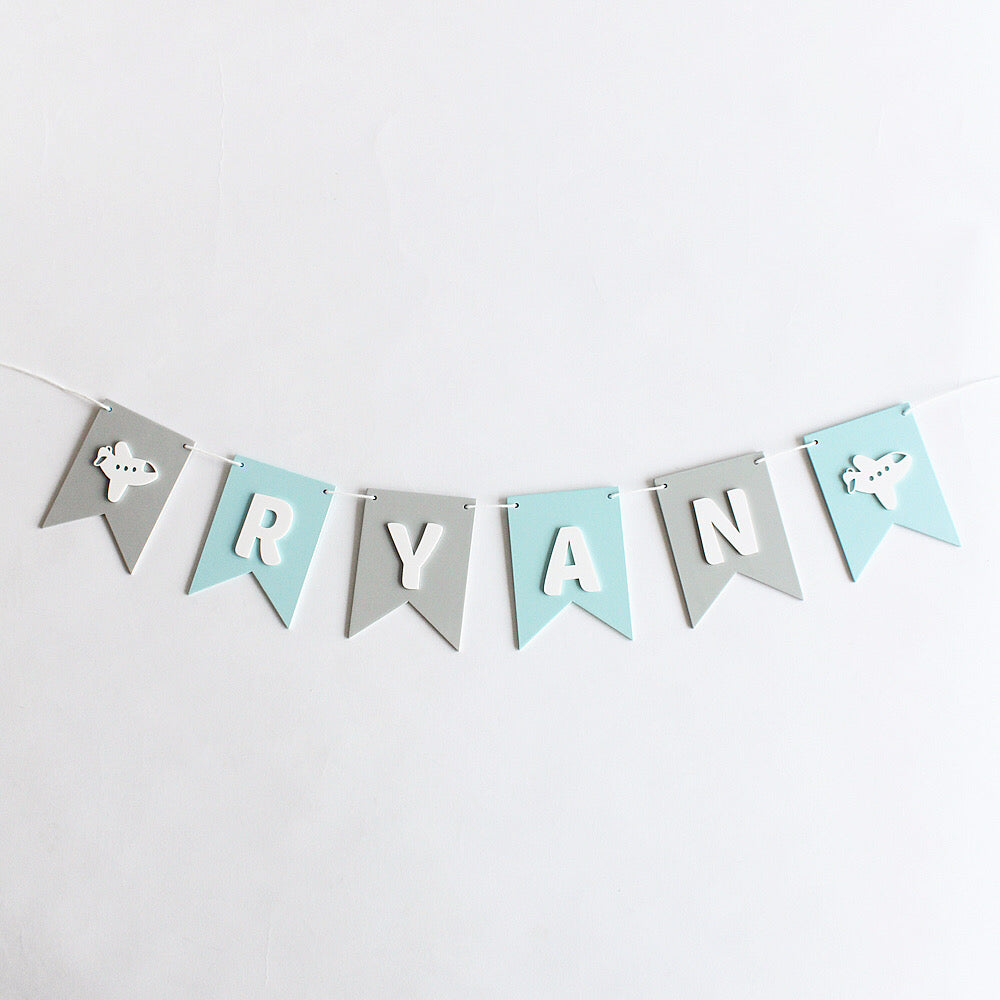 Flag Bunting - Blue & Grey
