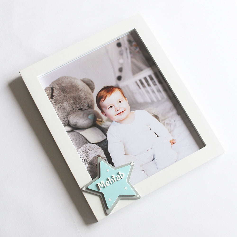 Star Theme Personalized Name Frame - Blue