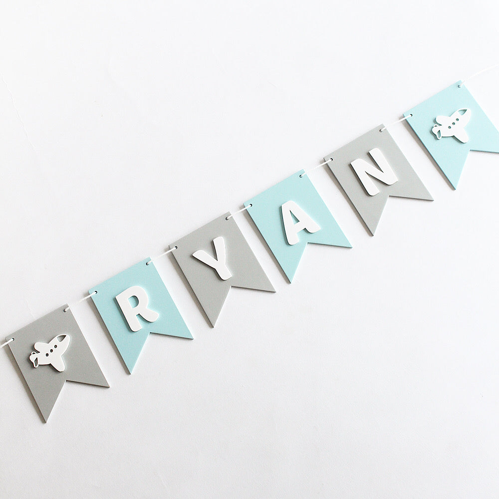 Flag Bunting - Blue & Grey