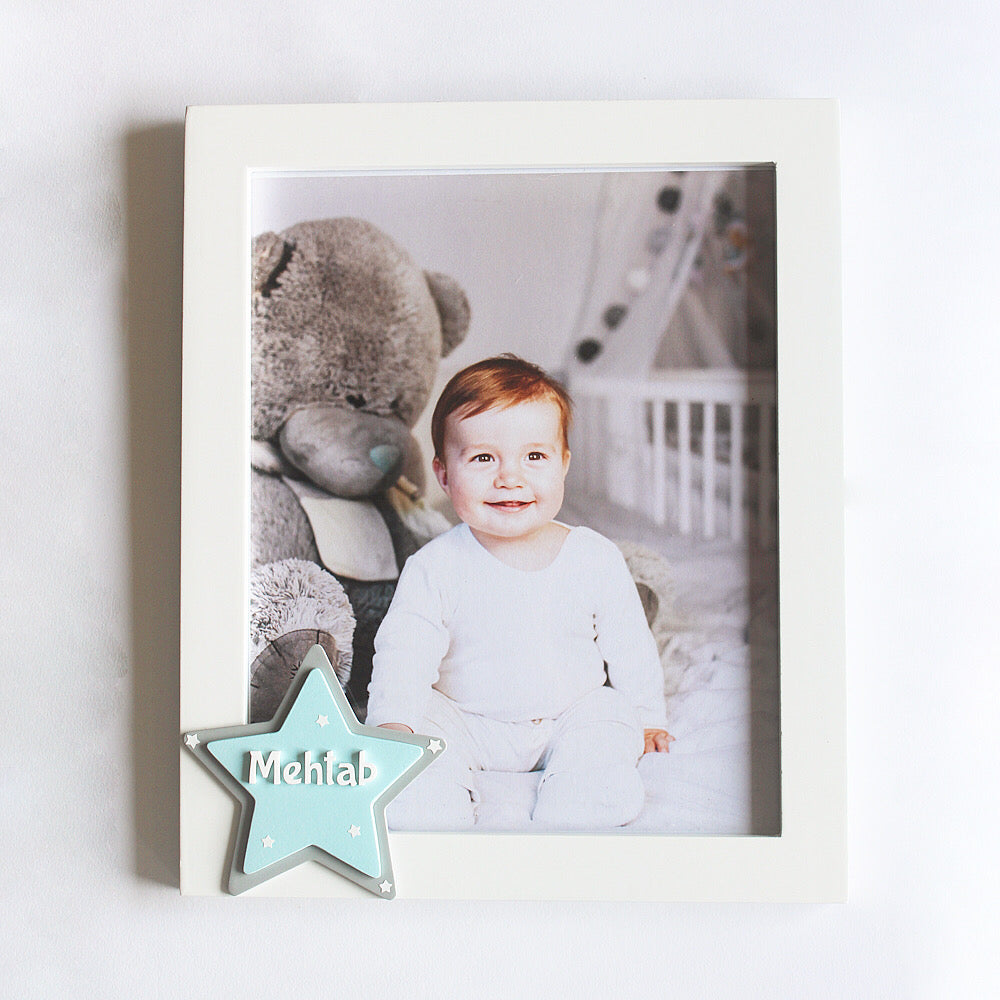 Star Theme Personalized Name Frame - Blue