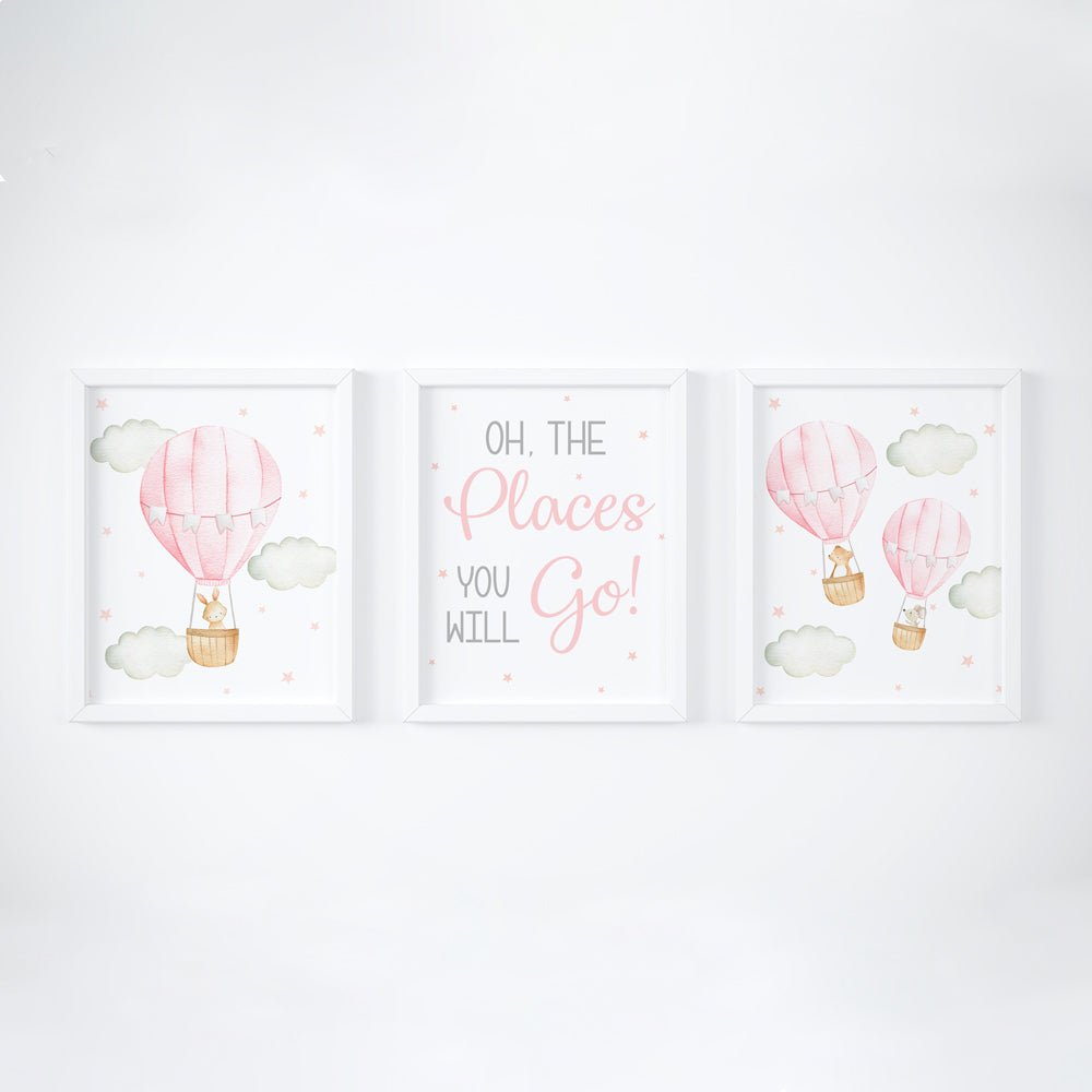 Oh, the places you will go - Frame Set - Pink