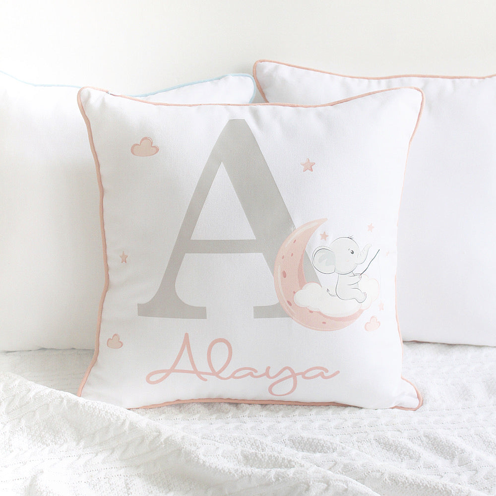 Ellie Initial Cushion - Pink