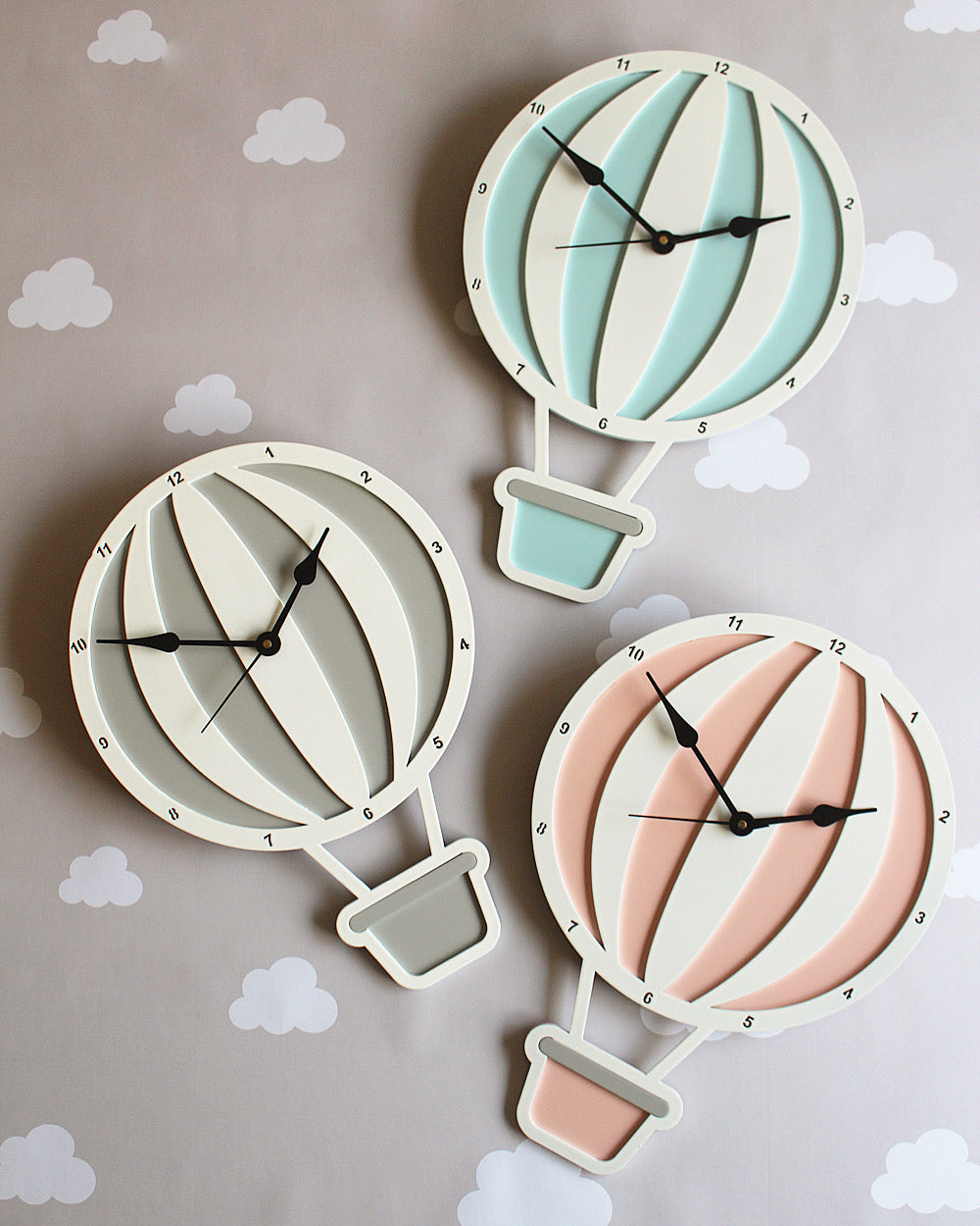 Hot Air Balloon Clock - Pink