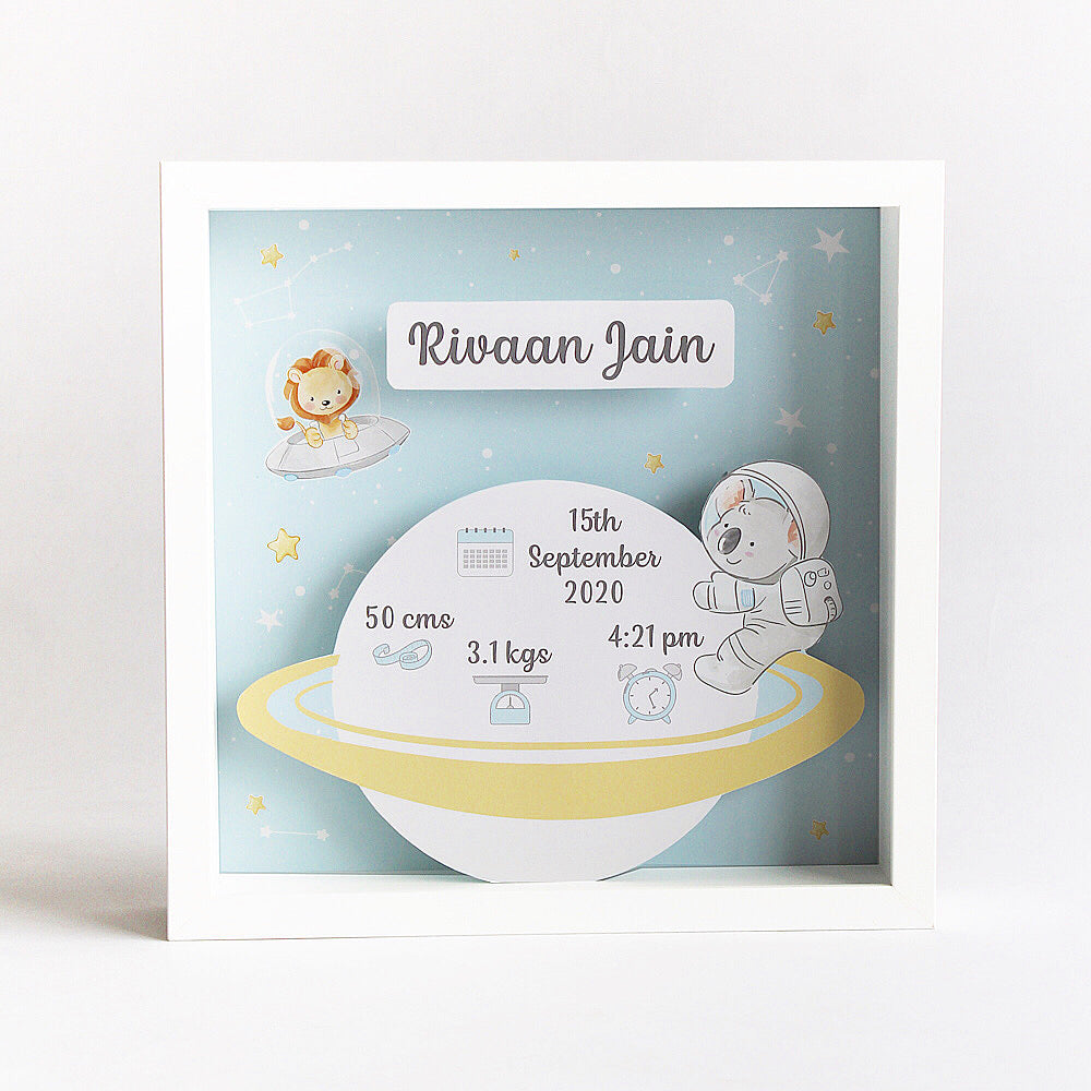 Shadow Box Birth Statistics Frame - Space