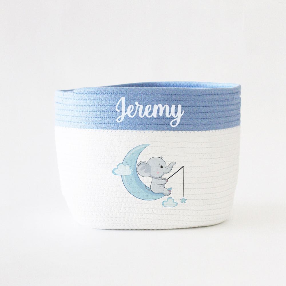 Personalized Storage Basket - Small - Ellie Theme - Blue
