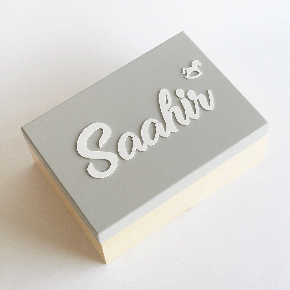 Personalized Storage Box - Grey