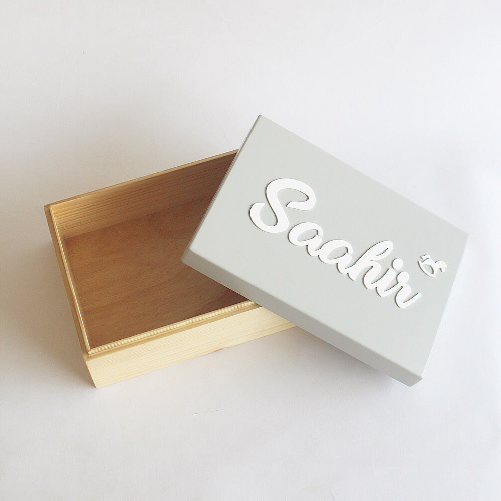 Personalized Storage Box - Grey