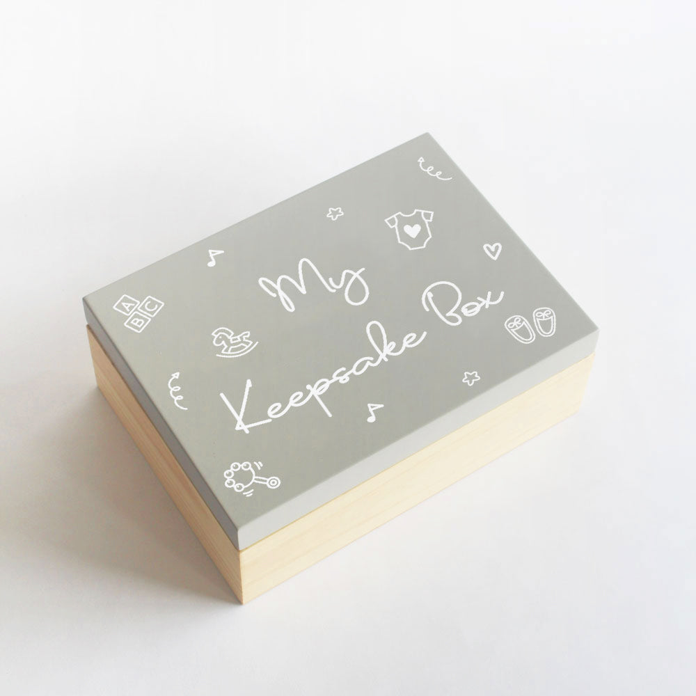My Keepsake Box (Baby Theme) - Grey