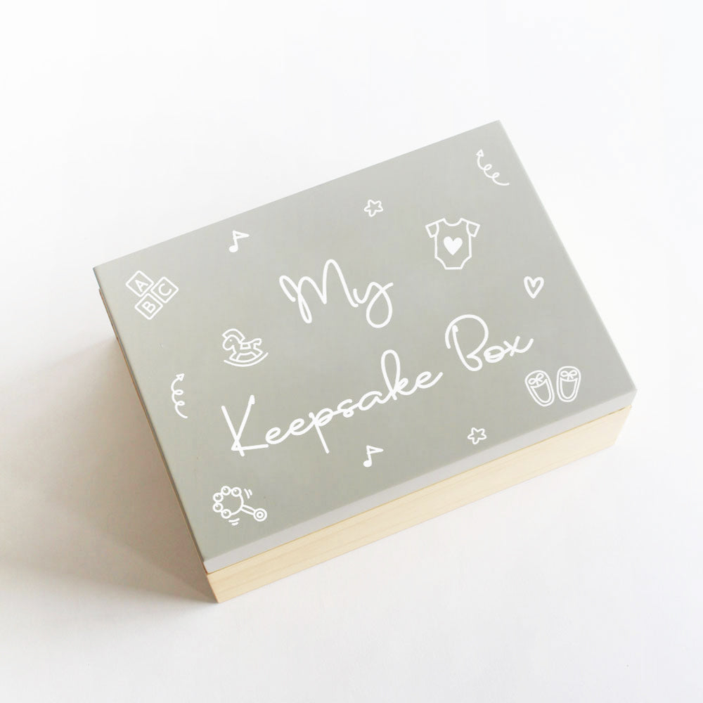 My Keepsake Box (Baby Theme) - Grey