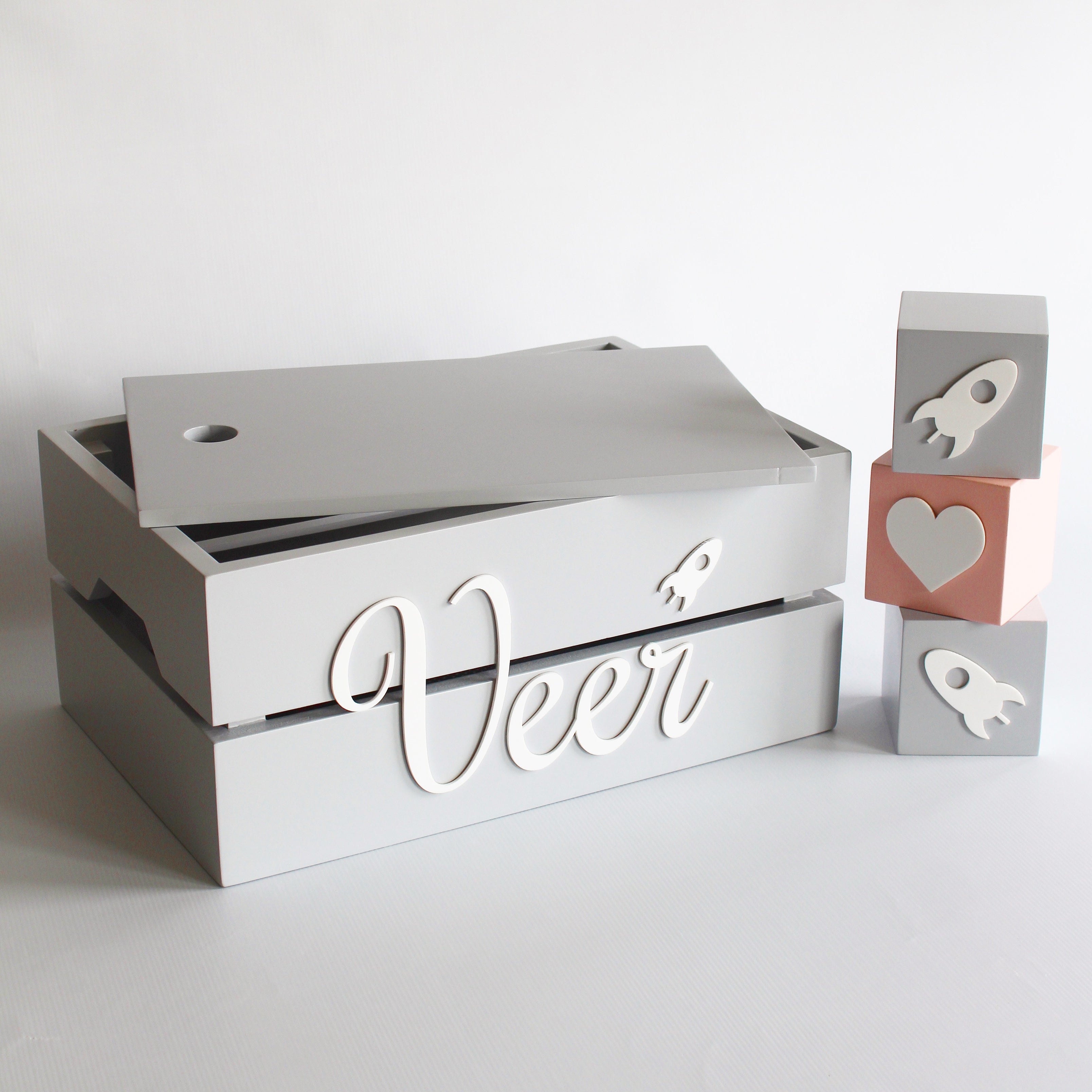 Personalized Name Box - Grey