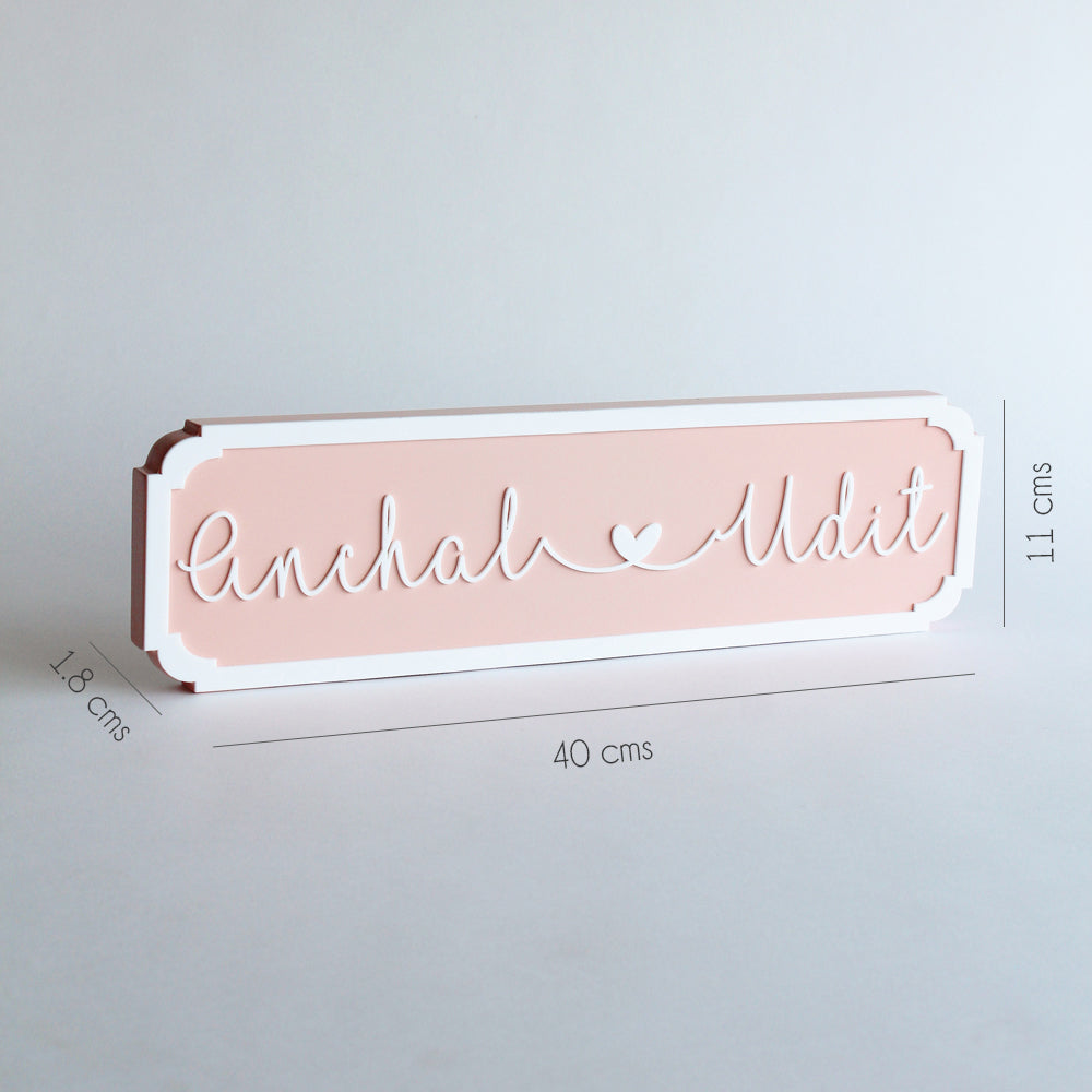Name Plaque Cursive - Double Name