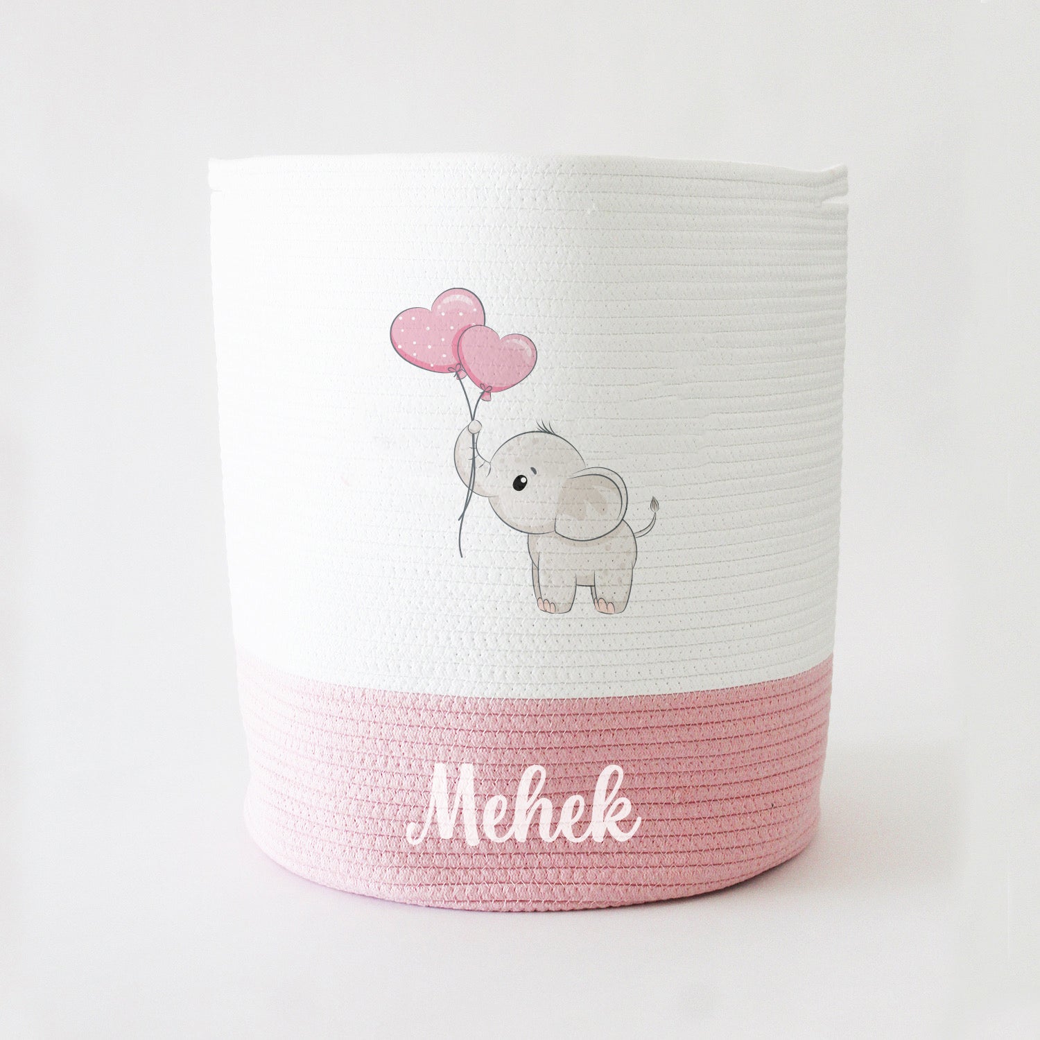 Personalized Storage Basket - Large - Ellie Theme - Pink
