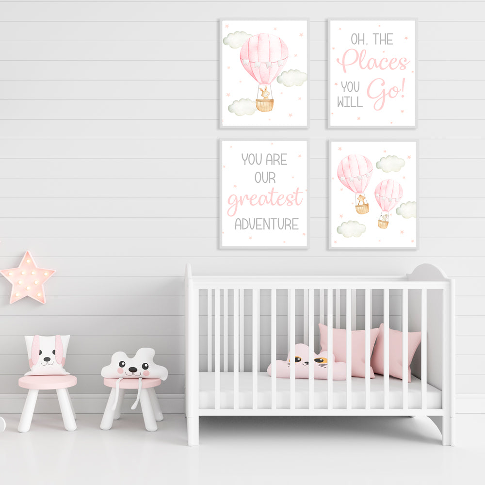 Oh, the places you will go - Frame Set - Pink