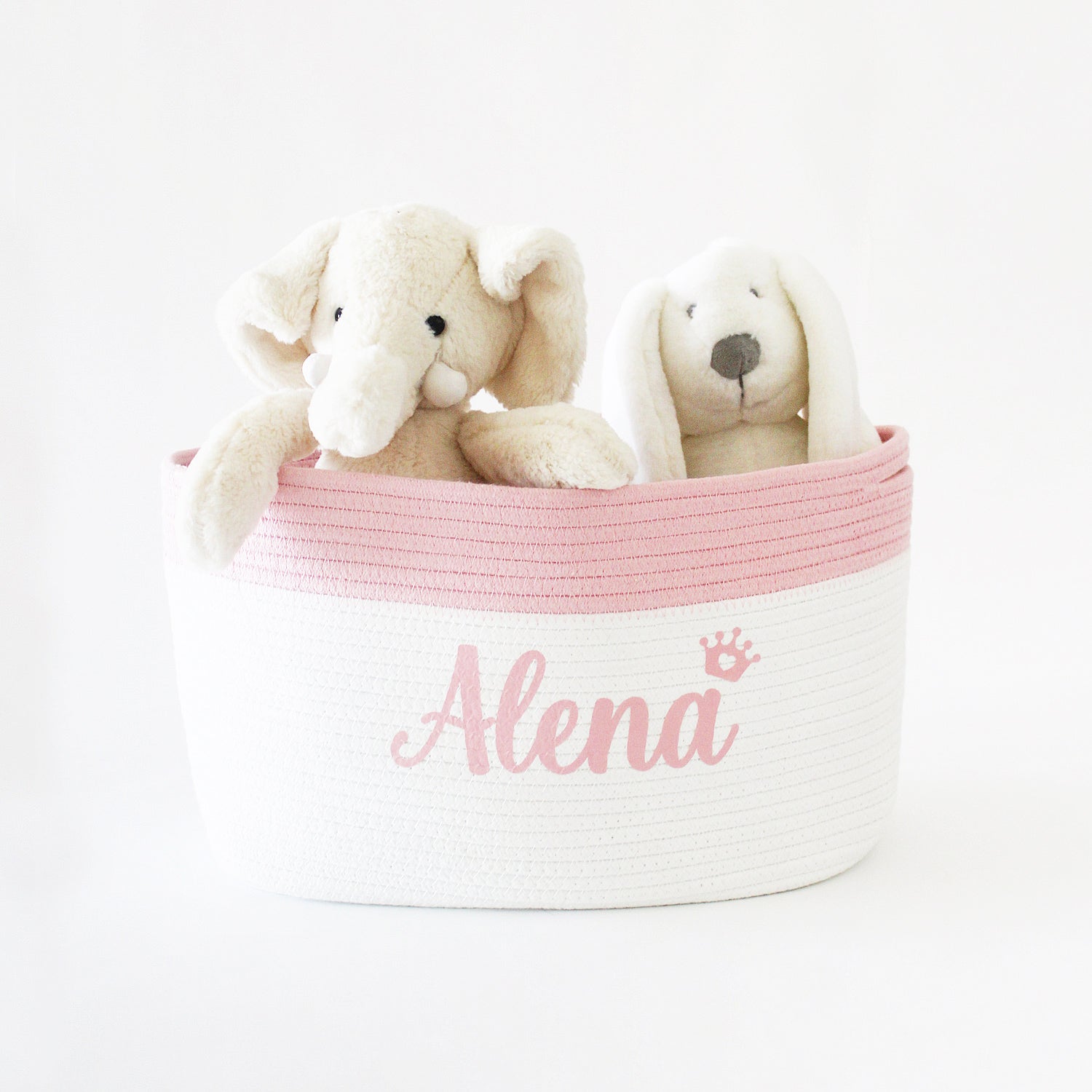 Personalized Storage Basket - Medium - Cursive - Pink
