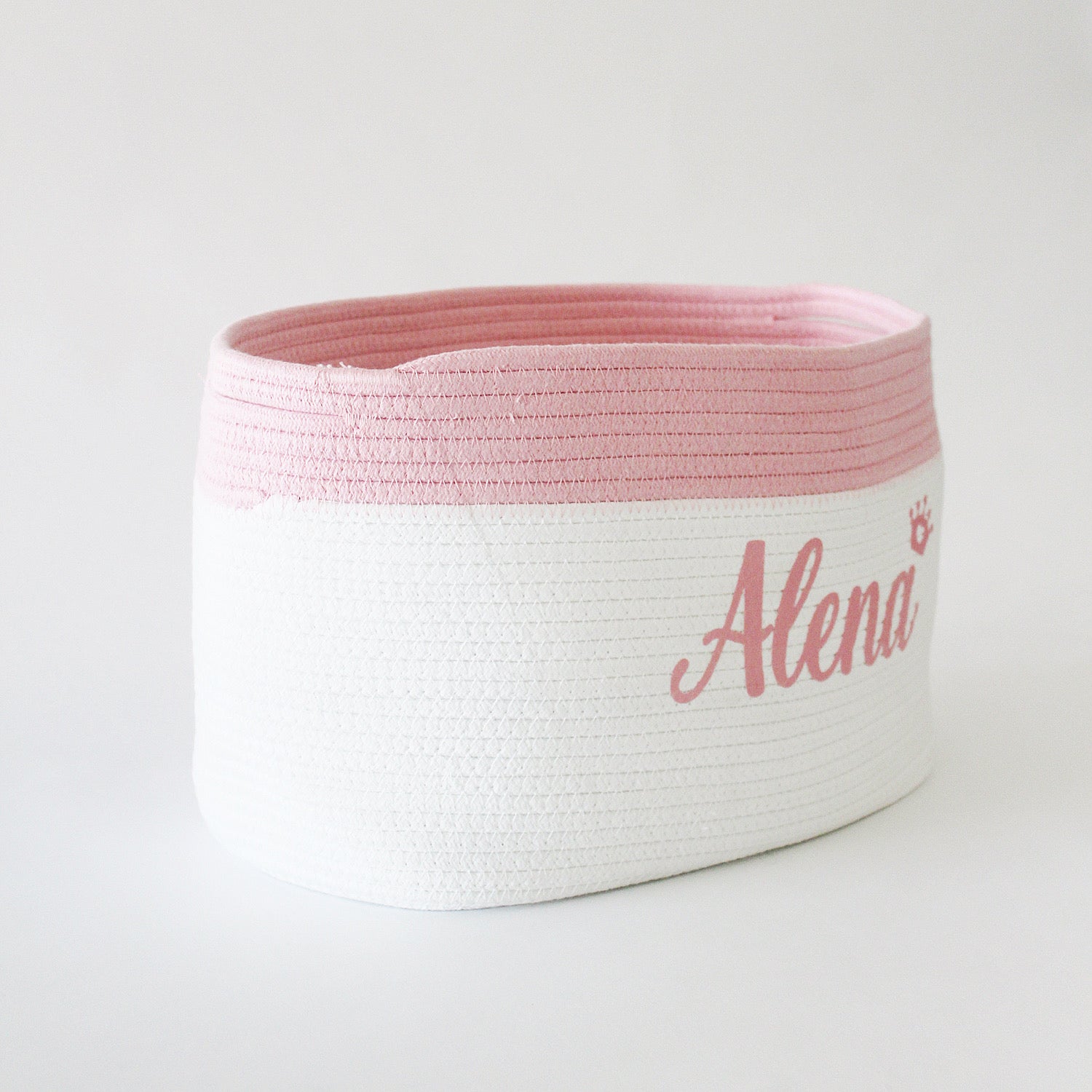 Personalized Storage Basket - Medium - Cursive - Pink