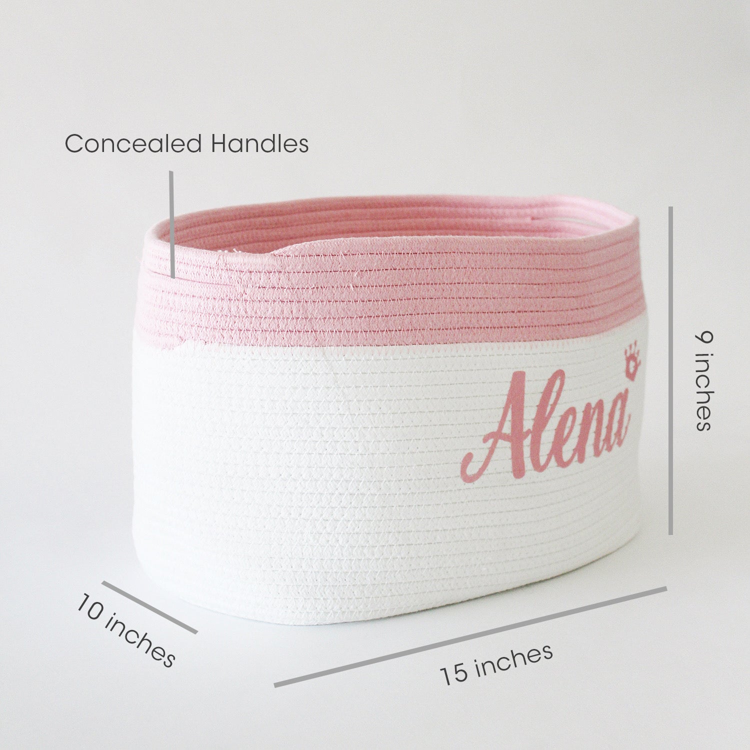 Personalized Storage Basket - Set of 3 - Pink