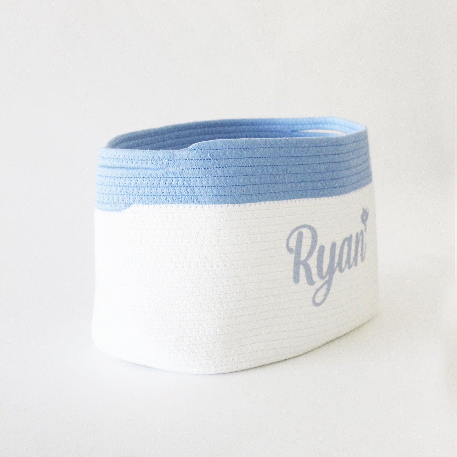 Personalized Storage Basket - Medium - Cursive - Blue