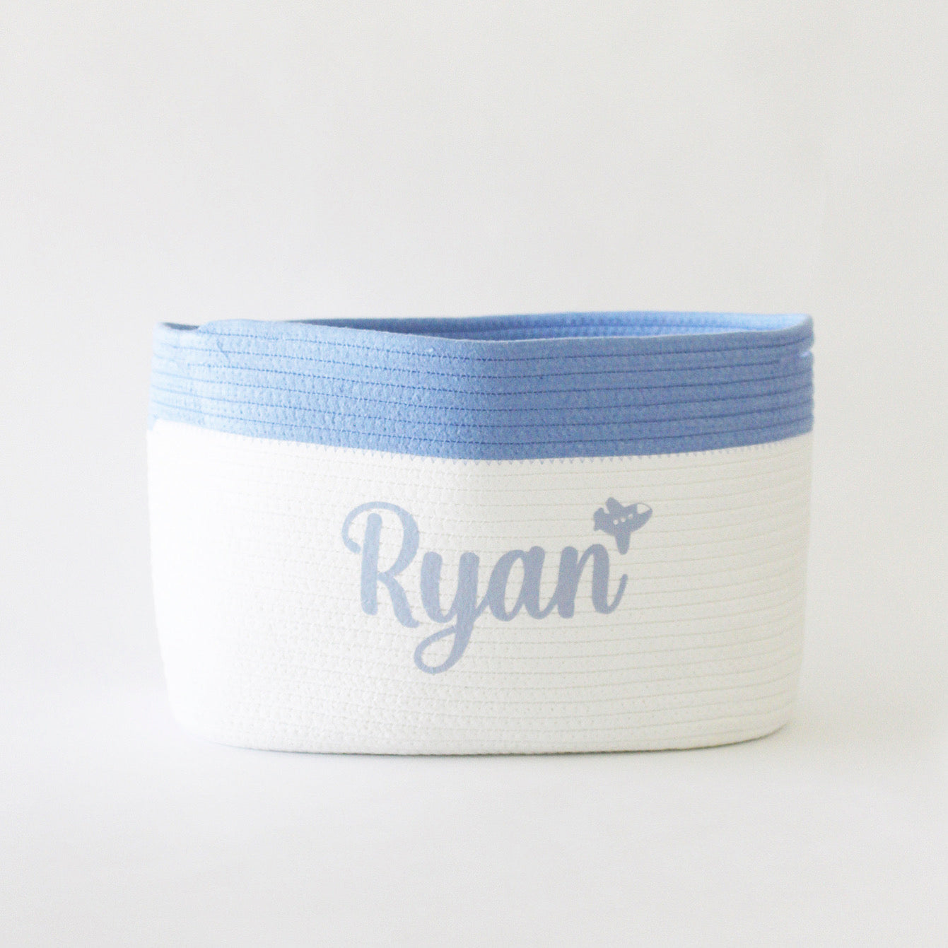 Personalized Storage Basket - Medium - Cursive - Blue