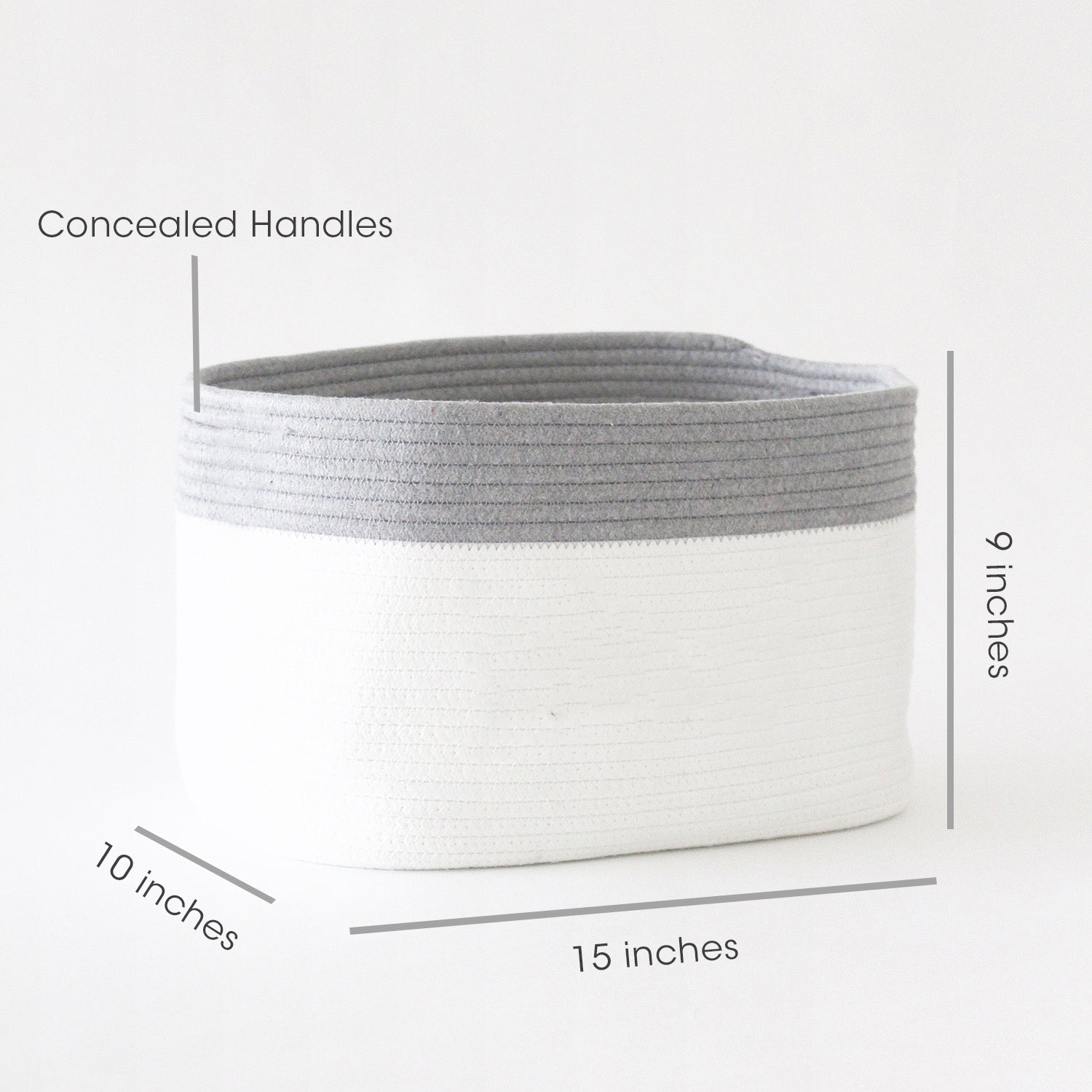 Christmas Basket - Medium - Reindeer - Grey