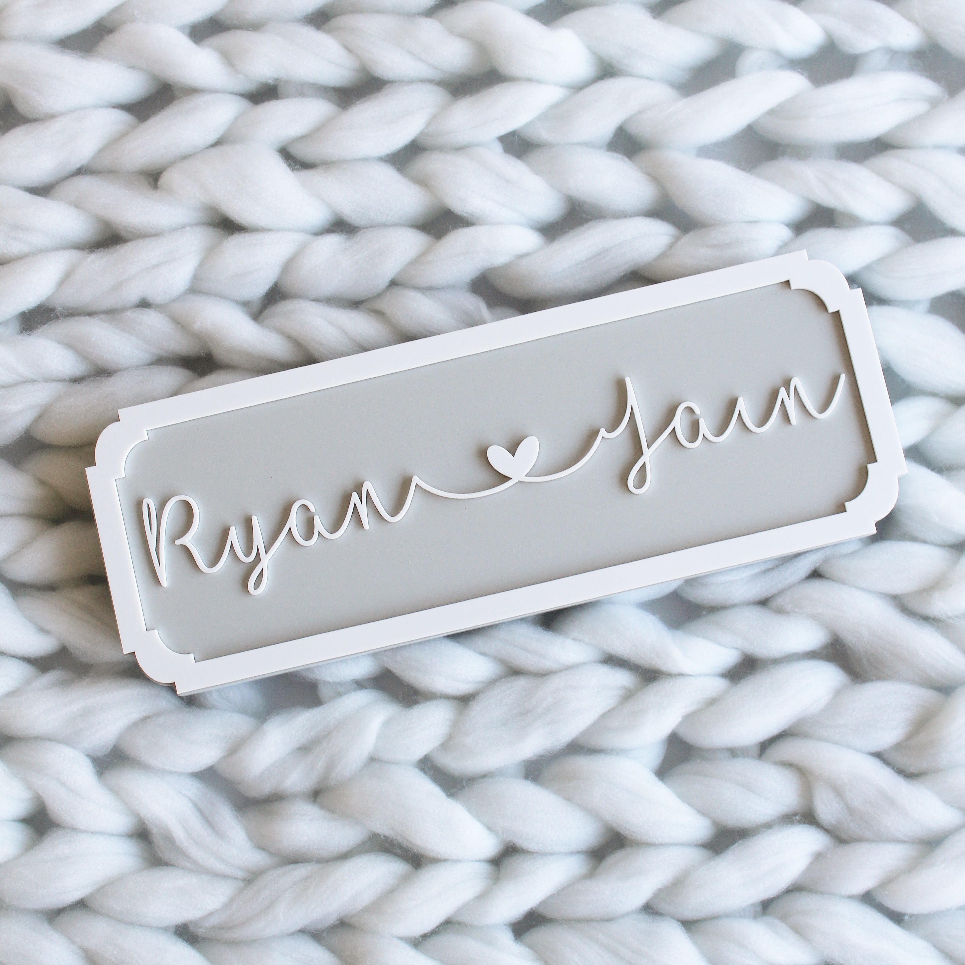 Name Plaque Cursive - Double Name