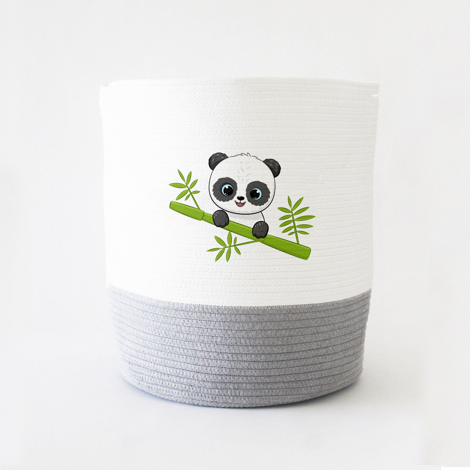 Storage Basket - Large - Panda Theme - Grey