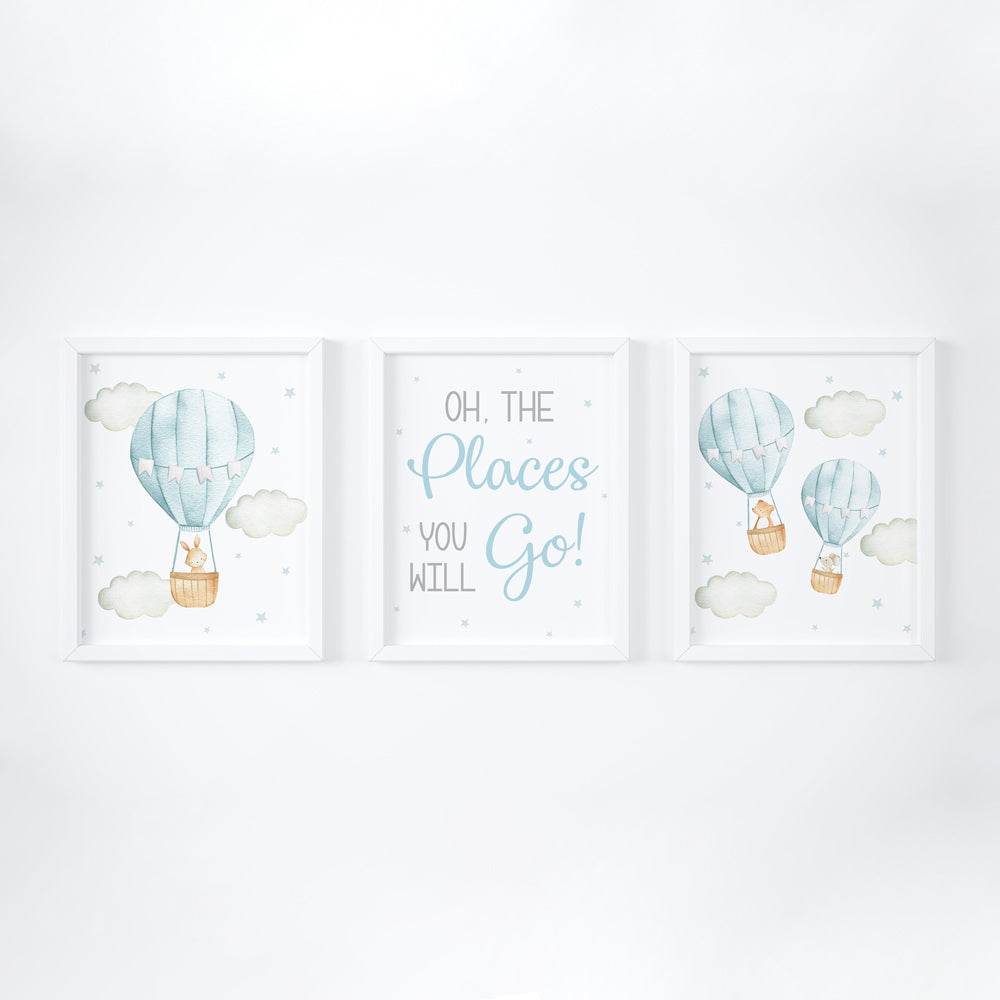 Oh, the places you will go - Frame Set - Blue