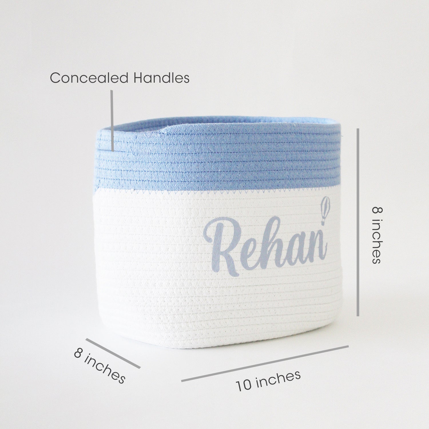 Personalized Storage Basket - Set of 3 - Blue