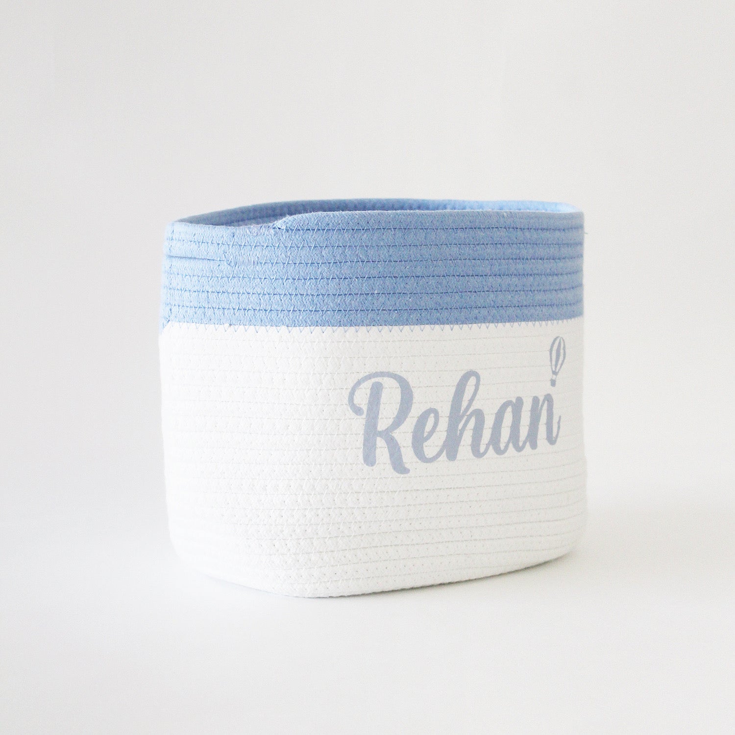 Personalized Storage Basket - Small - Cursive - Blue