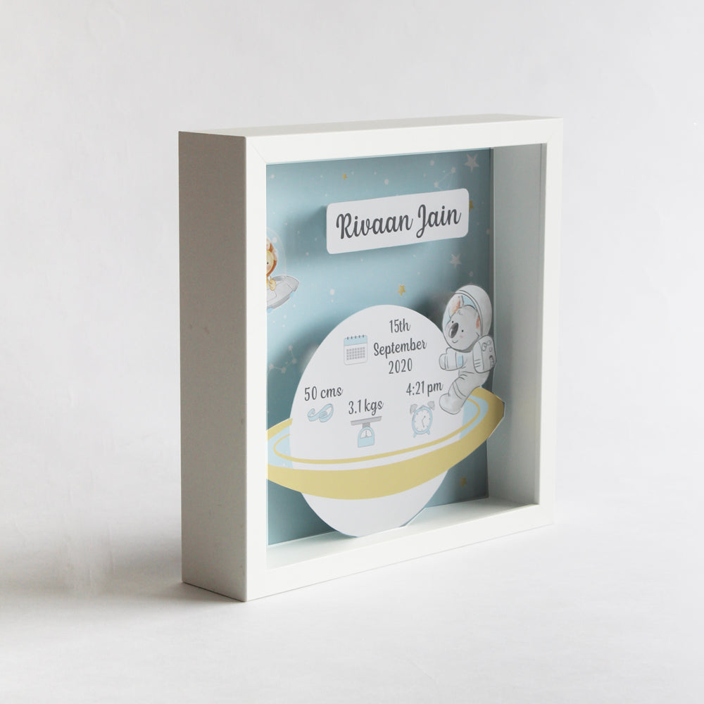 Shadow Box Birth Statistics Frame - Space