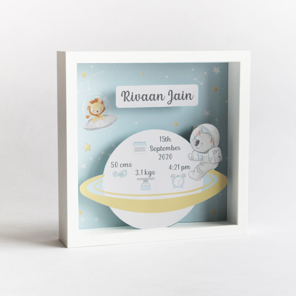 Shadow Box Birth Statistics Frame - Space